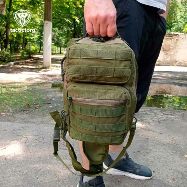 Тактический однолямочный рюкзак барсетка сумка слинг Tactical с системой molle на 9 л Olive (ta9-olive)