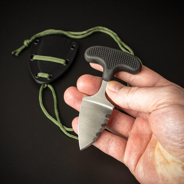 Ніж тичковий спецпризначення Push dagger Black із серрейтором у пластиковому чохлі (7400)