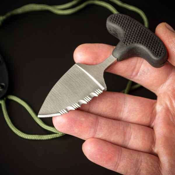 Ніж тичковий спецпризначення Push dagger Black із серрейтором у пластиковому чохлі (7400)