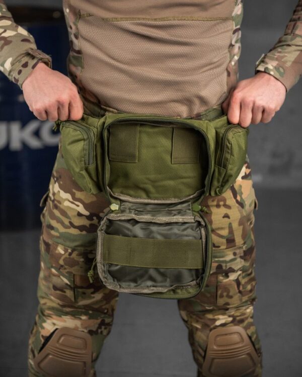 Тактична сумка бананка Tactical Belt Olive військова поясна сумка (ban-olive)