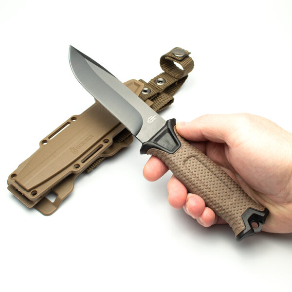 Тактичний ніж Gerber Strongarm Fixed Fine Edge Brown мисливський ніж пластикові піхви (GER-473-brown)