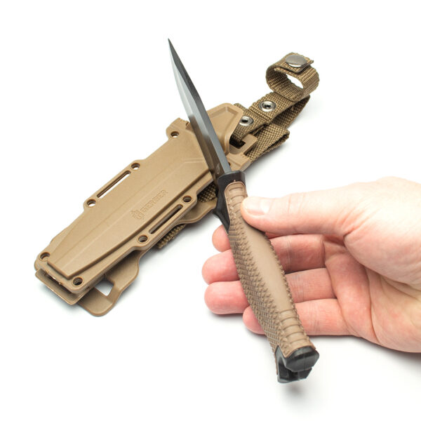 Тактичний ніж Gerber Strongarm Fixed Fine Edge Brown мисливський ніж пластикові піхви (GER-473-brown)