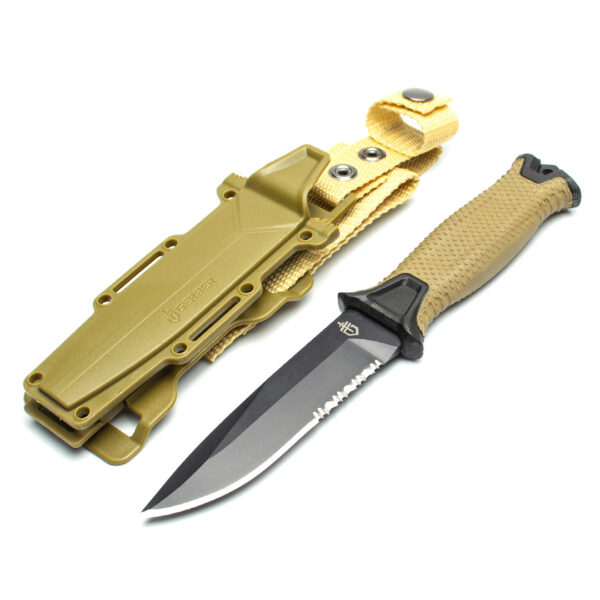 Тактичний ніж Gerber Strongarm Fixed Fine Edge Coyote із серрейтором мисливський ніж пластикові піхви (GER-473S-coyote)