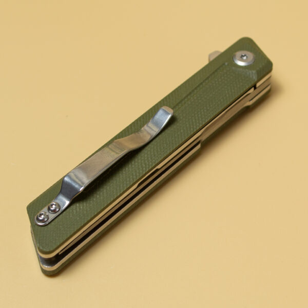 Складний ніж Outdoor Tanto Green із клинком зі сталі D2 та накладками G10 (W52)