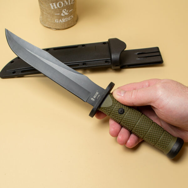 Тактичний ніж Fixed 2158B Clip Point Green мисливський ніж в пластикових піхвах