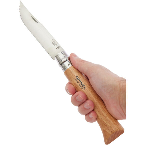 Складний ніж Opinel Inox Natural №12 Serrated туристичний кишеньковий ніж (002441)