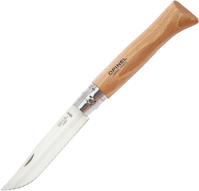 Складний ніж Opinel Inox Natural №12 Serrated туристичний кишеньковий ніж (002441)