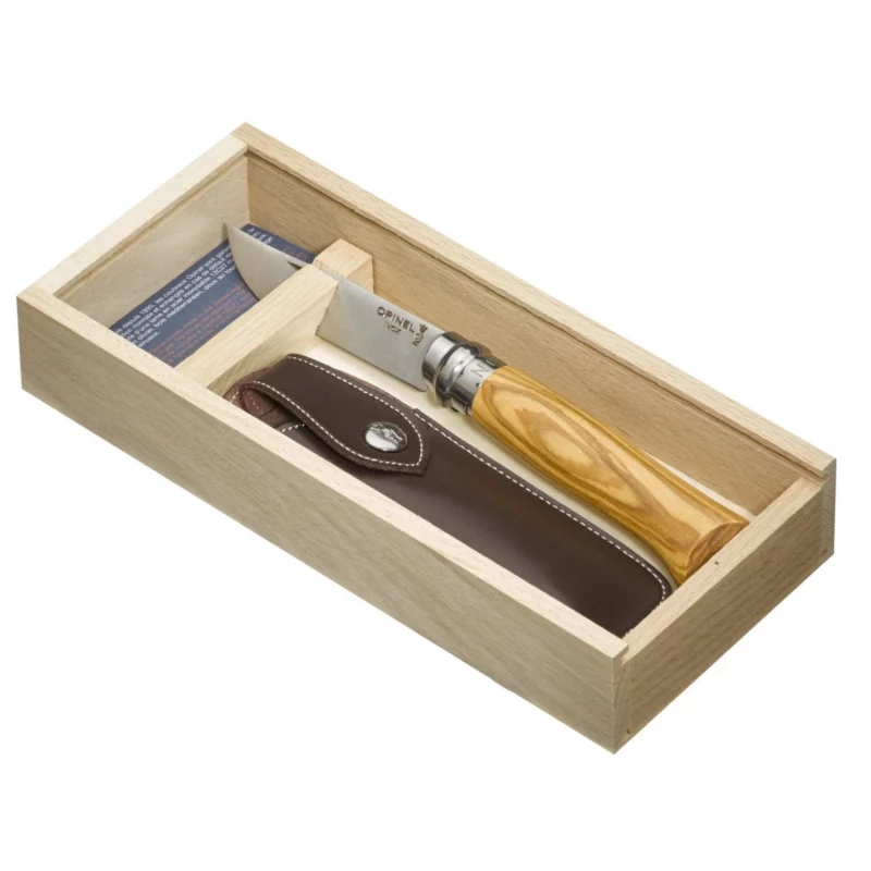 Складний ніж Opinel No.08 Slim Olive opak + etui,чохол, подарункова упаковка (001004)
