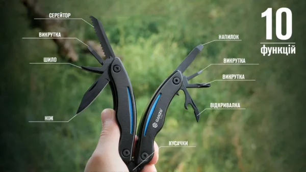 Мультитул Ganzo G109 Black багатофункціональний набір інструментів