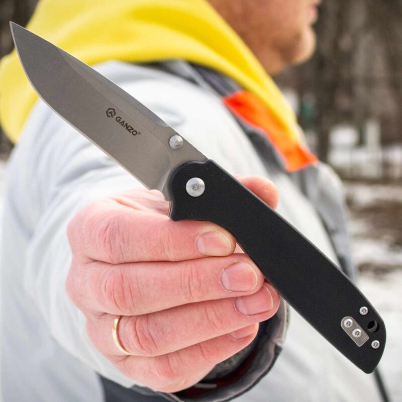 Ніж складний Ganzo G6803-BK Чорний зі сталі 8CR14