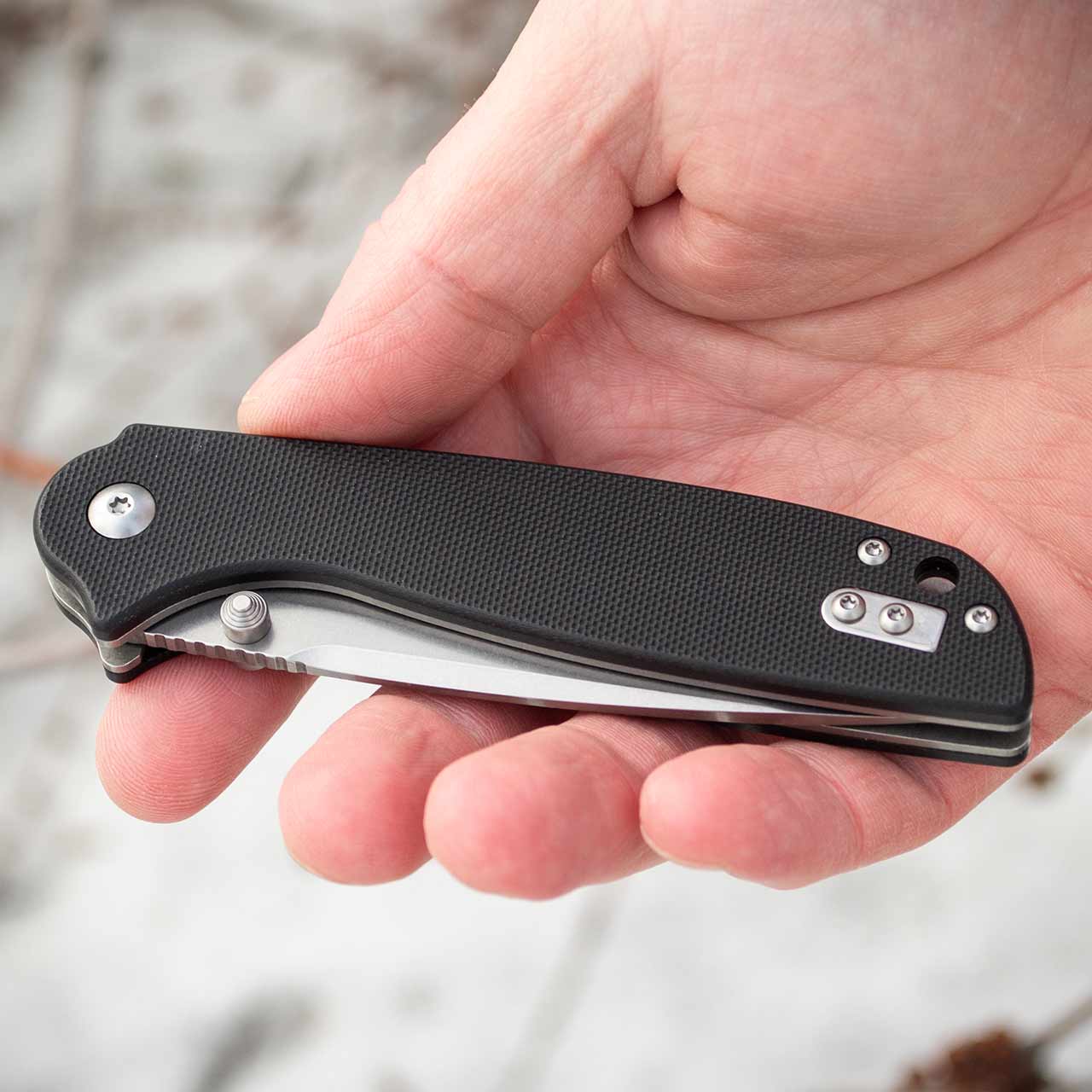 Ніж складний Ganzo G6803-BK Чорний зі сталі 8CR14