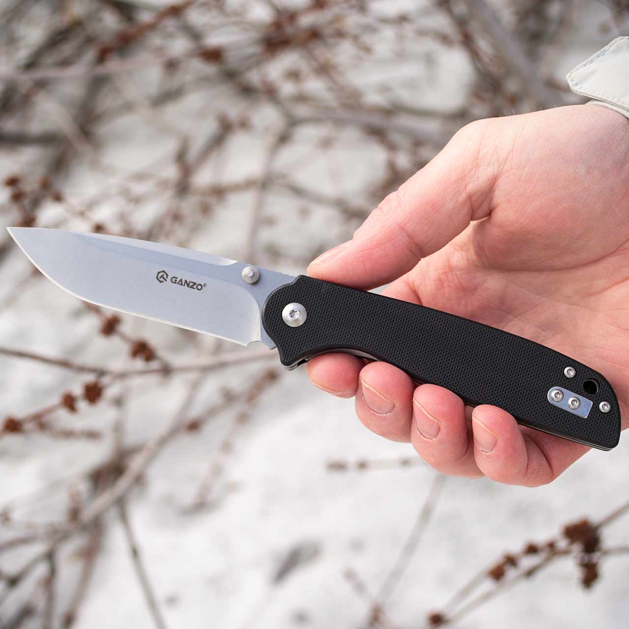 Ніж складний Ganzo G6803-BK Чорний зі сталі 8CR14