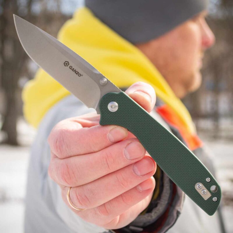 Ніж складний Ganzo G6803-GB Зелений зі сталі 8CR14