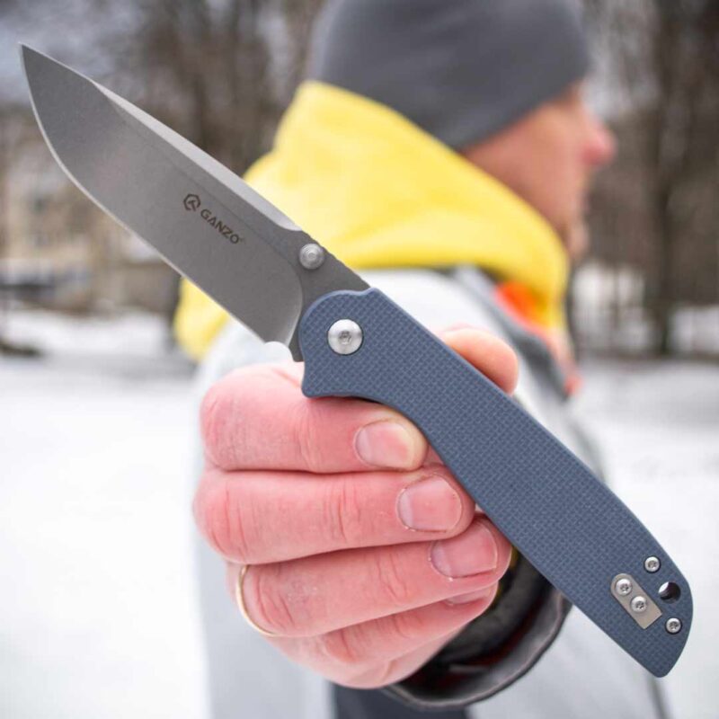 Ніж складний Ganzo G6803-GY Сірий зі сталі 8CR14