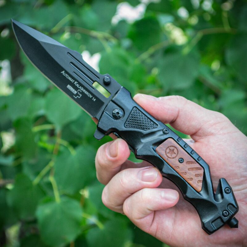 Складний ніж Boker Plus AK-14 із клинком зі сталі 440C та накладками дерево