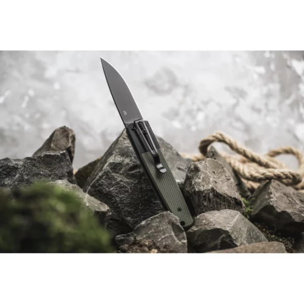 Ніж складний Ganzo G721B-GR — сталь 440C, чорний клинок, рукоять G10 зелена