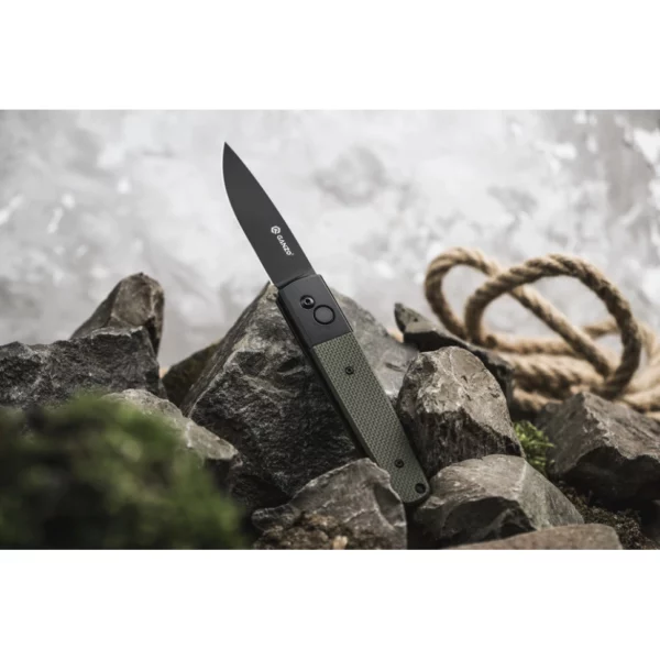 Ніж складний Ganzo G721B-GR — сталь 440C, чорний клинок, рукоять G10 зелена