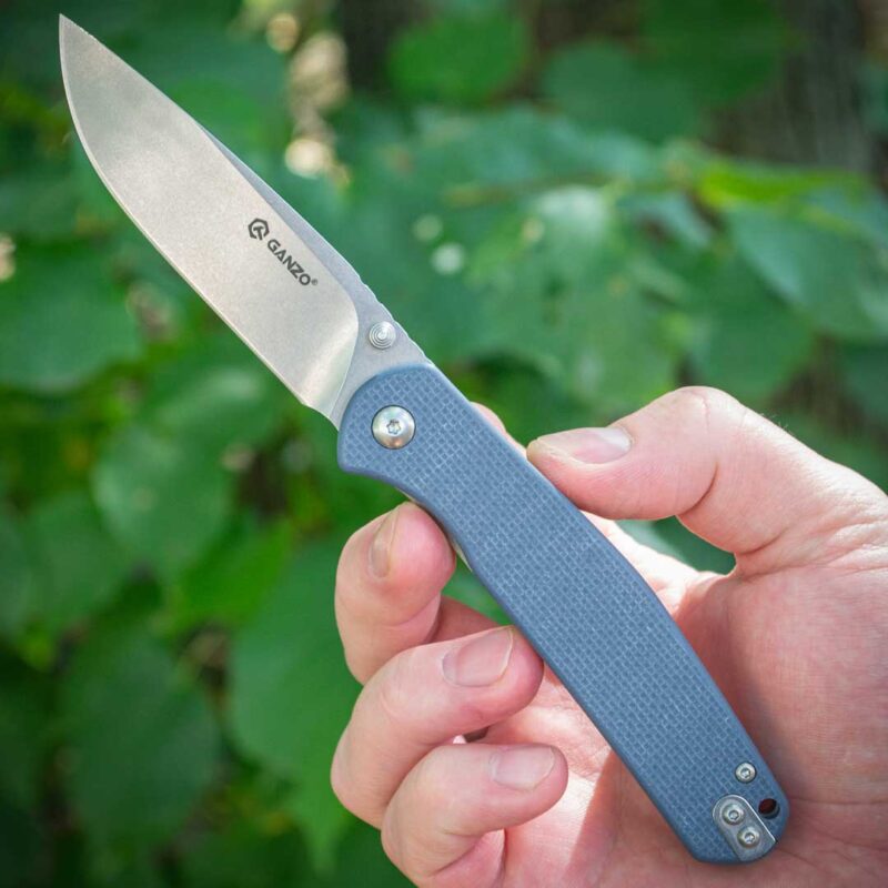 Складний ніж Ganzo G6804-GY — сталь 8Cr14MoV, сіра рукоять G10