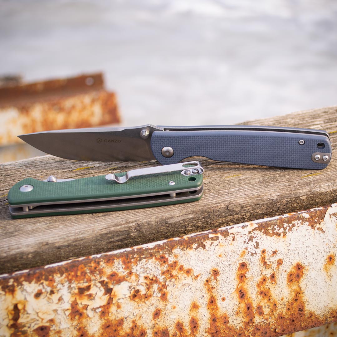 Ніж складний Ganzo G6805-GB — сталь 8Cr14MoV, зелена рукоять G10
