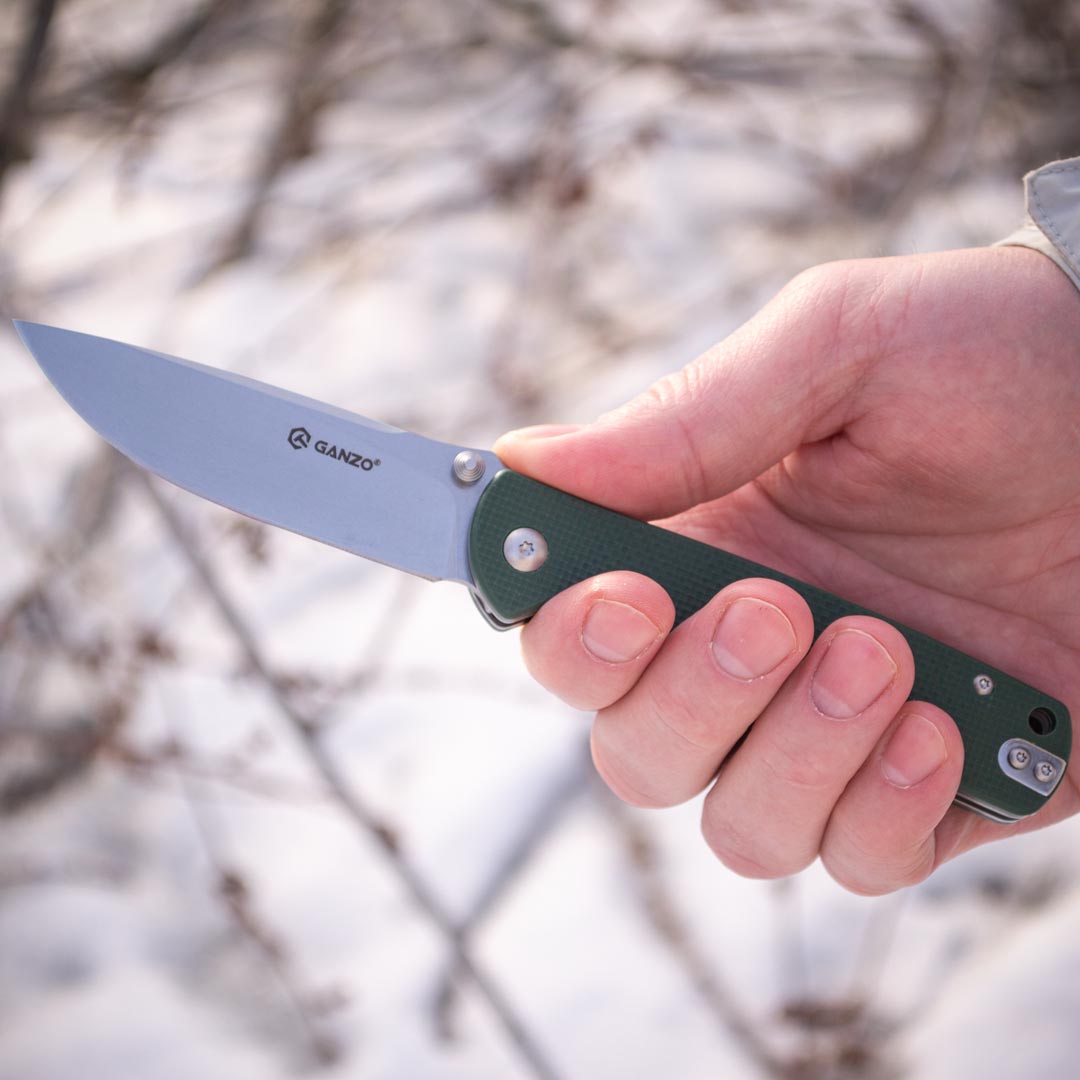 Ніж складний Ganzo G6805-GB — сталь 8Cr14MoV, зелена рукоять G10
