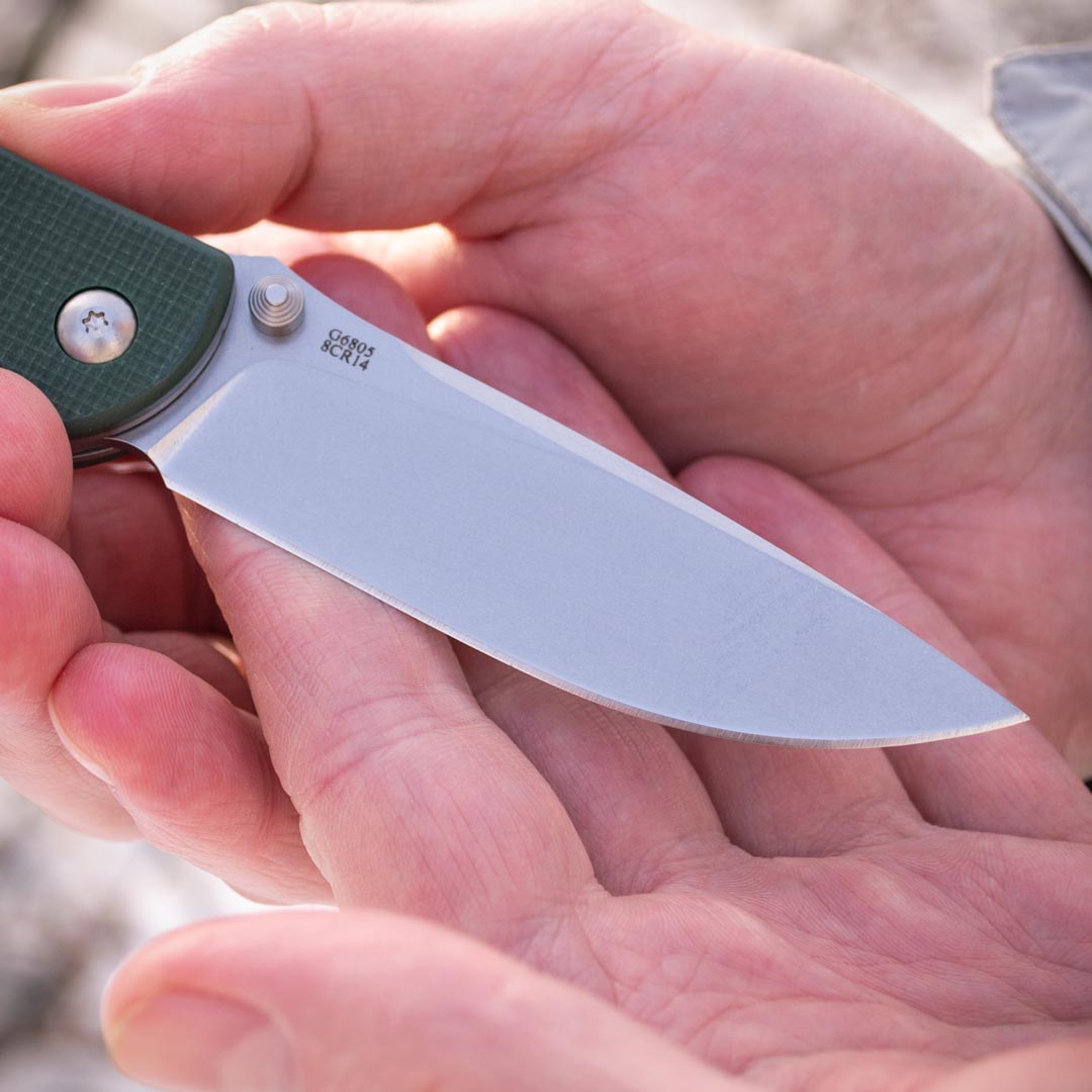 Ніж складний Ganzo G6805-GB — сталь 8Cr14MoV, зелена рукоять G10