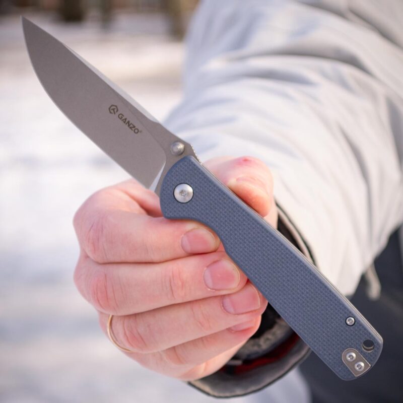 Ніж складний Ganzo G6805-GY — сталь 8Cr14MoV, сіра рукоять G10