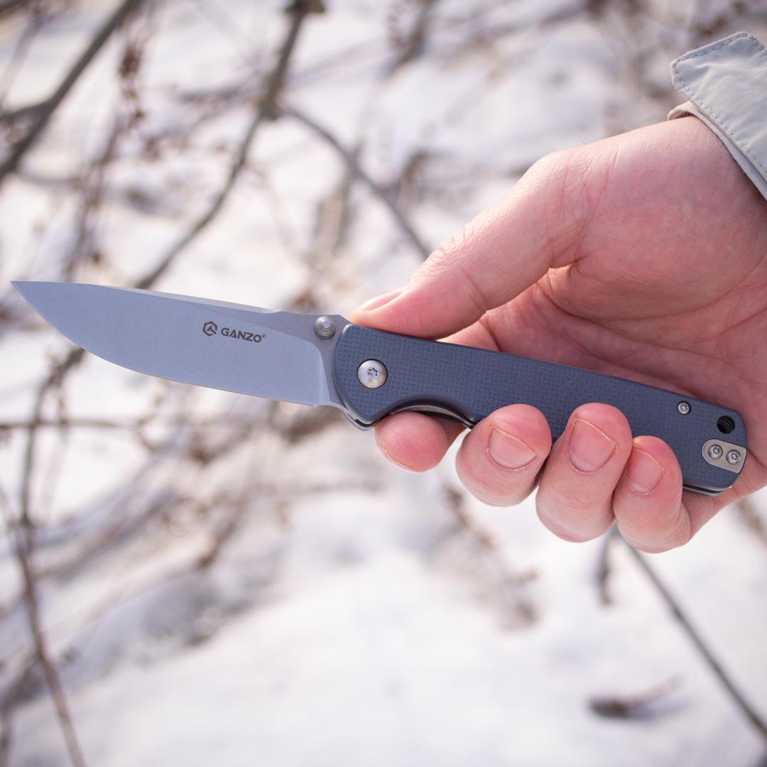 Ніж складний Ganzo G6805-GY — сталь 8Cr14MoV, сіра рукоять G10