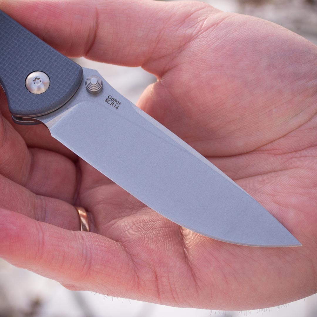 Ніж складний Ganzo G6805-GY — сталь 8Cr14MoV, сіра рукоять G10