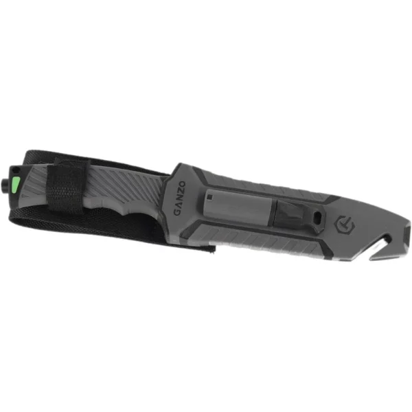 Ніж туристичний Ganzo G8012V2-GY зі сталі 8CR13 з кресалом, сіра рукоять