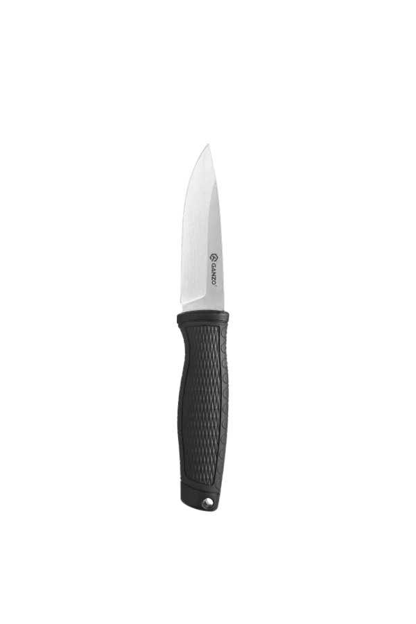 Ніж туристичний Ganzo G806-BK з фіксованим клинком, чорний, у пластиковому чохлі