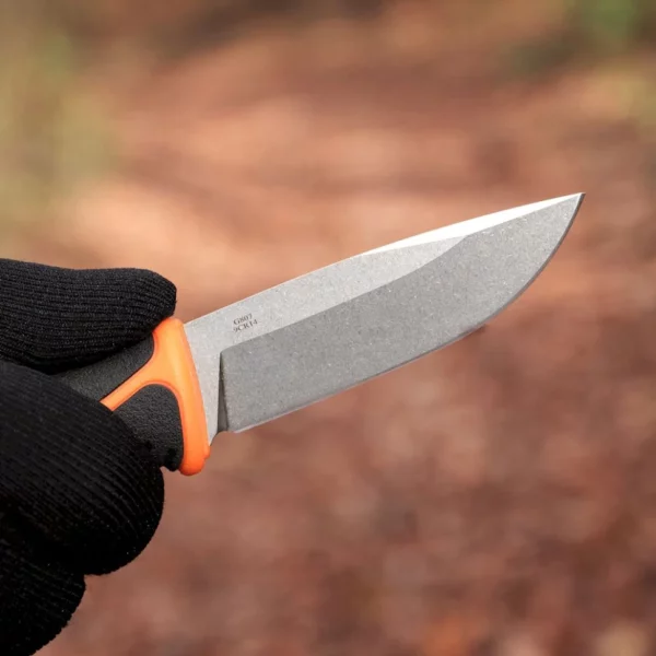 Ніж туристичний Ganzo G807-OR — сталь 8Cr14, з ножнами, помаранчевий колір
