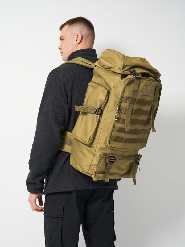 Туристичний рюкзак Tactic 70 л Coyote — армійський тактичний рюкзак із системою MOLLE