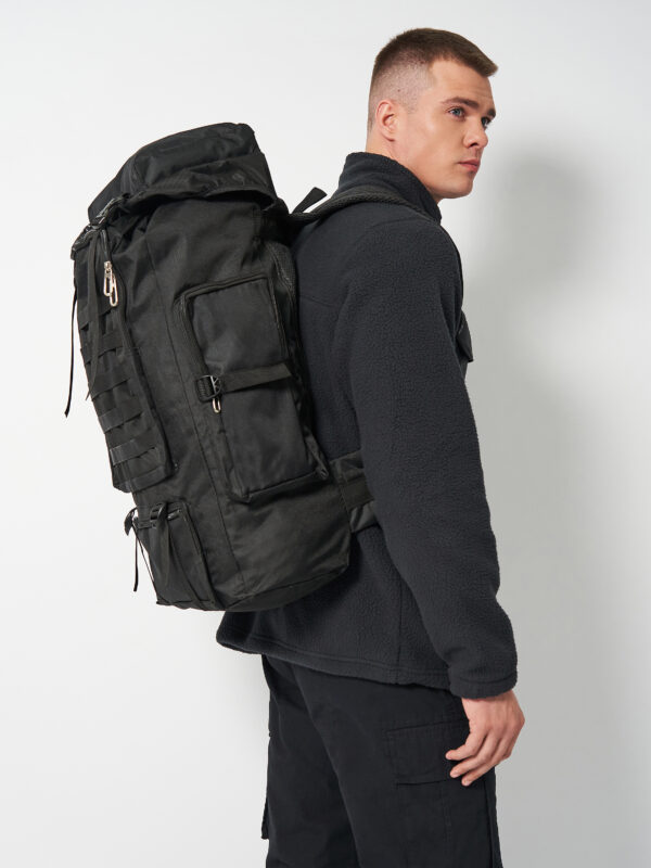 Туристичний рюкзак Tactic 70 л Black— армійський тактичний рюкзак із системою MOLLE