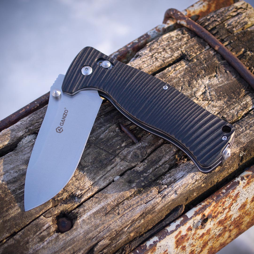 Ніж складаний Ganzo G720-B, сталь 440C, рукоять G10 чорна