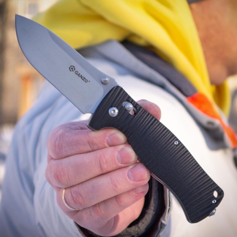 Ніж складаний Ganzo G720-B, сталь 440C, рукоять G10 чорна