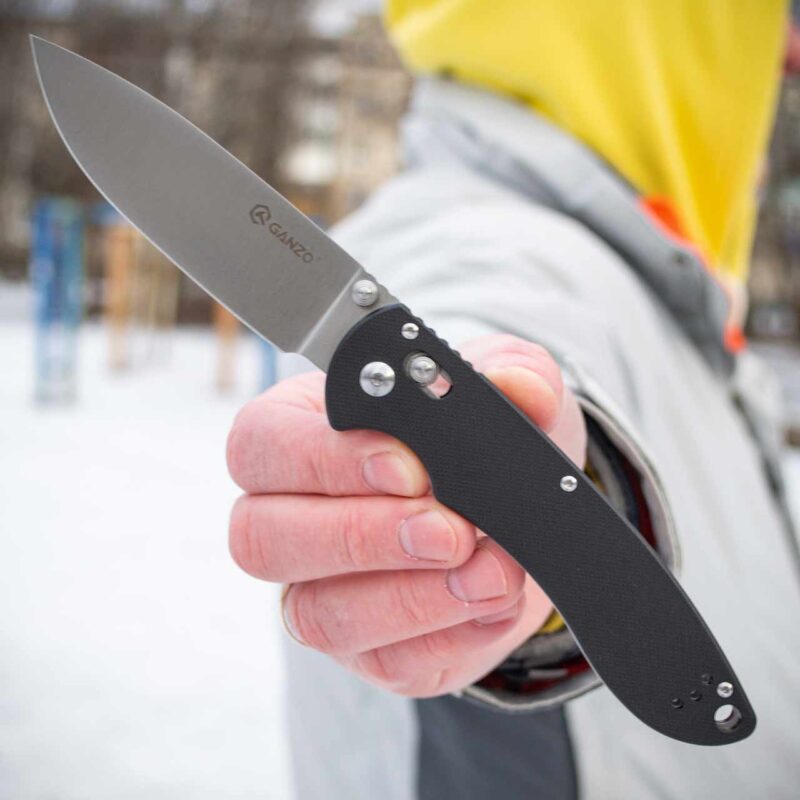 Ніж складаний Ganzo G740-BK сталь 440C, рукоять чорна G10