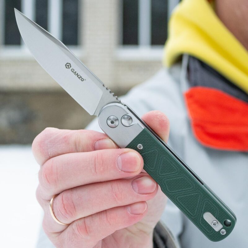 Ніж складаний Ganzo G767-GB, сталь 9CR14, зелена рукоять G10