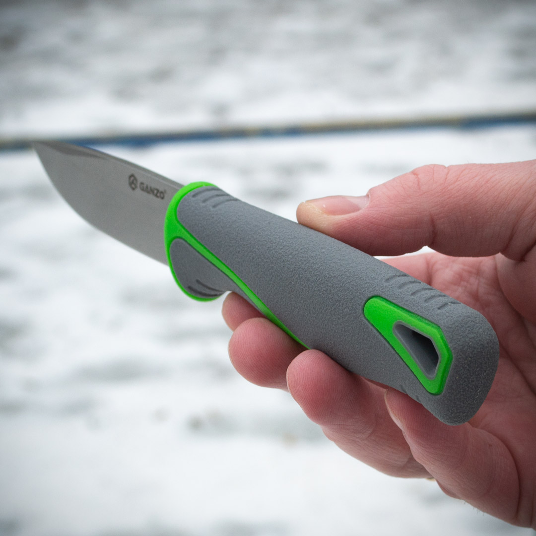 Ніж туристичний Ganzo G807-GY, сталь 8Cr14, з ножнами, сірий колір