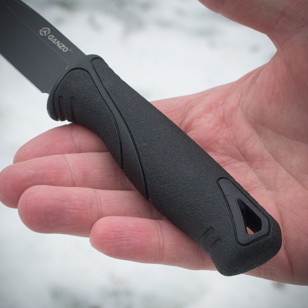 Ніж туристичний Ganzo G807BW-BK, сталь 8Cr14, з ножнами, чорний колір