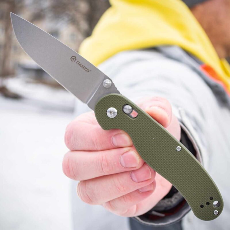 Ніж складаний Ganzo D727M-GR, сталь D2, рукоять зелена G10