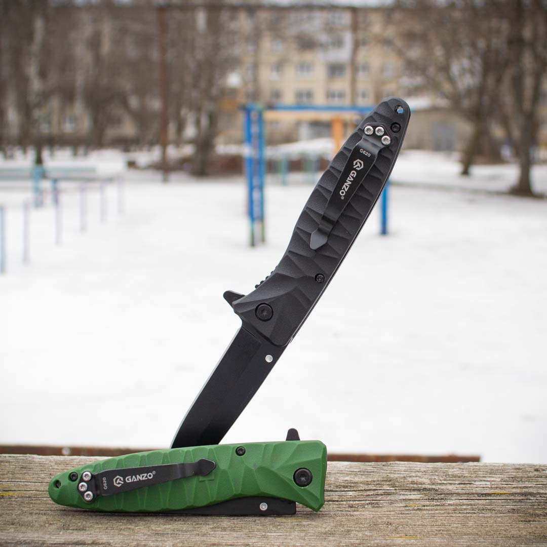 Ніж складаний Ganzo G620b-1, сталь 440C, рукоять пластик чорна