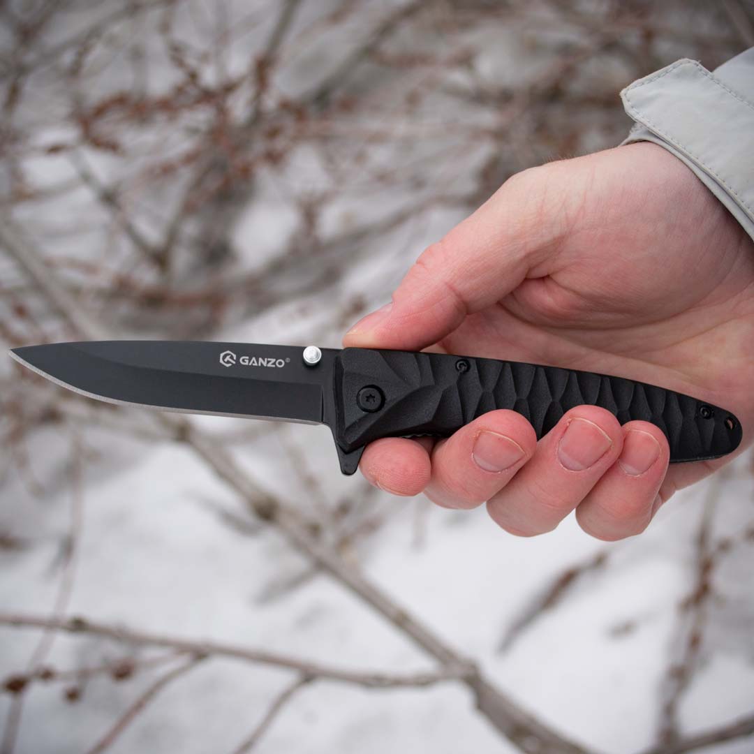 Ніж складаний Ganzo G620b-1, сталь 440C, рукоять пластик чорна