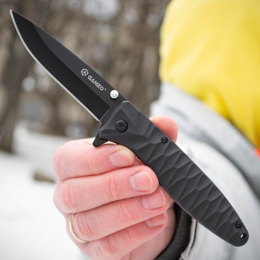 Ніж складаний Ganzo G620b-1, сталь 440C, рукоять пластик чорна