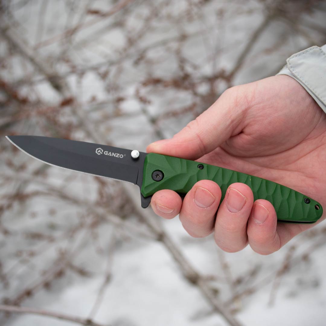 Ніж складаний Ganzo G620g-1, сталь 440C, рукоять пластик зелена