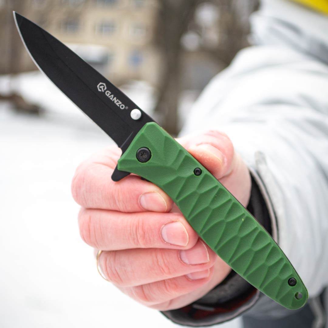 Ніж складаний Ganzo G620g-1, сталь 440C, рукоять пластик зелена