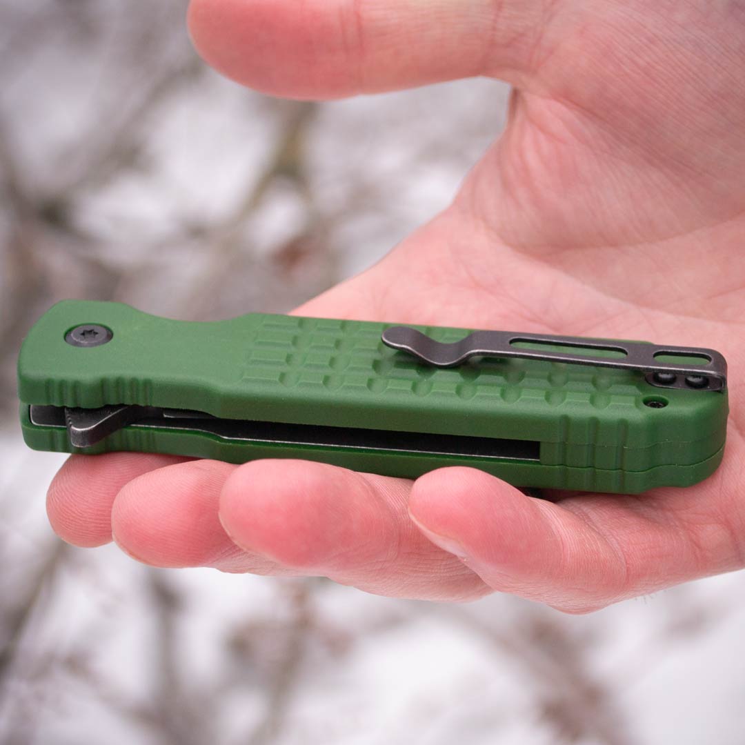 Ніж складаний Ganzo G627-GR, сталь 8CR14, рукоять пластик зелена