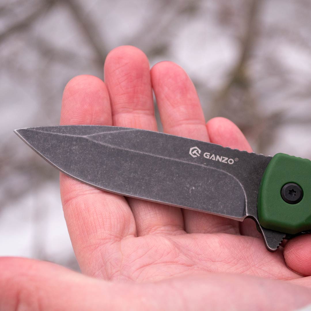Ніж складаний Ganzo G627-GR, сталь 8CR14, рукоять пластик зелена