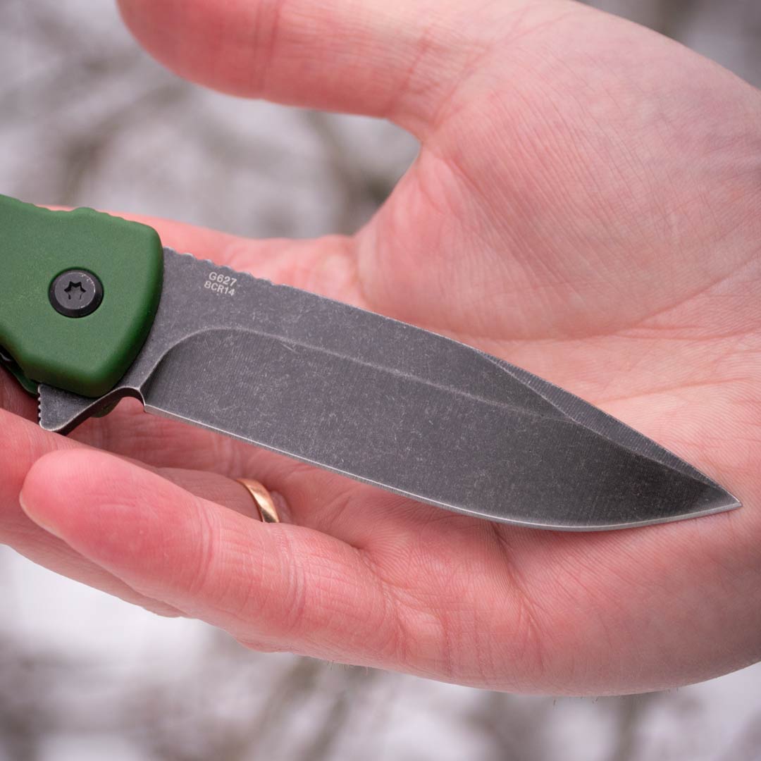 Ніж складаний Ganzo G627-GR, сталь 8CR14, рукоять пластик зелена