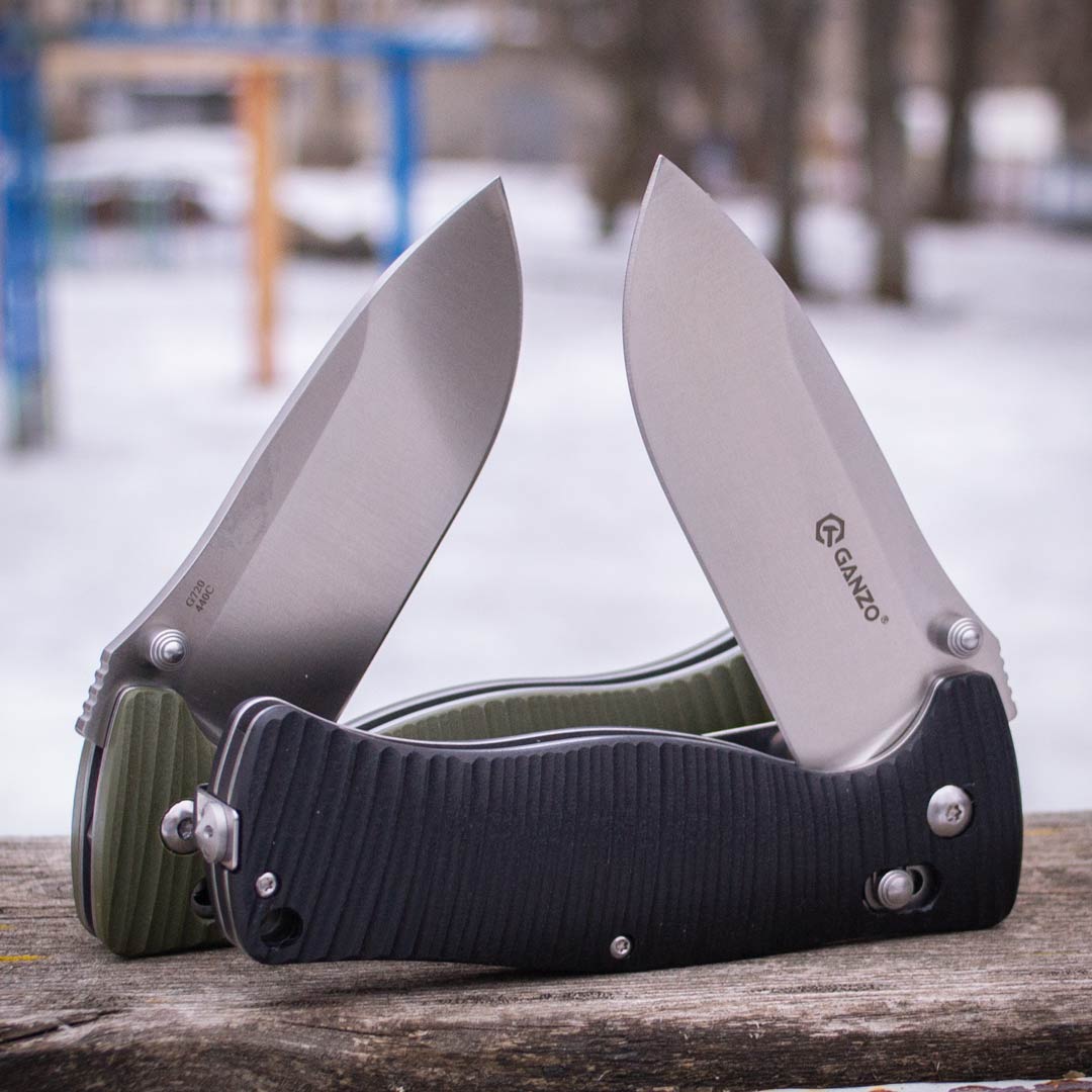Ніж складаний Ganzo G720-G, сталь 440C, рукоять G10 зелена