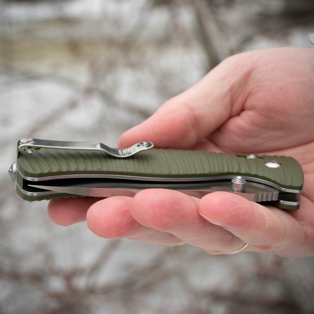 Ніж складаний Ganzo G720-G, сталь 440C, рукоять G10 зелена